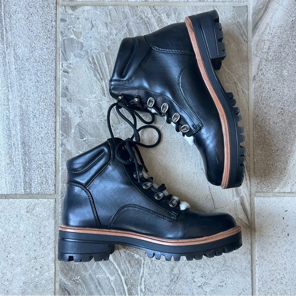 Indigo rd. Irindiran Women's Black Lace Up Combat Hiker Ankle Boots, Size 6.5